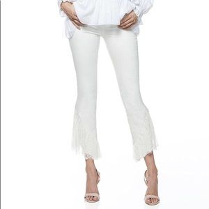 Paige denim ruffled lace hem